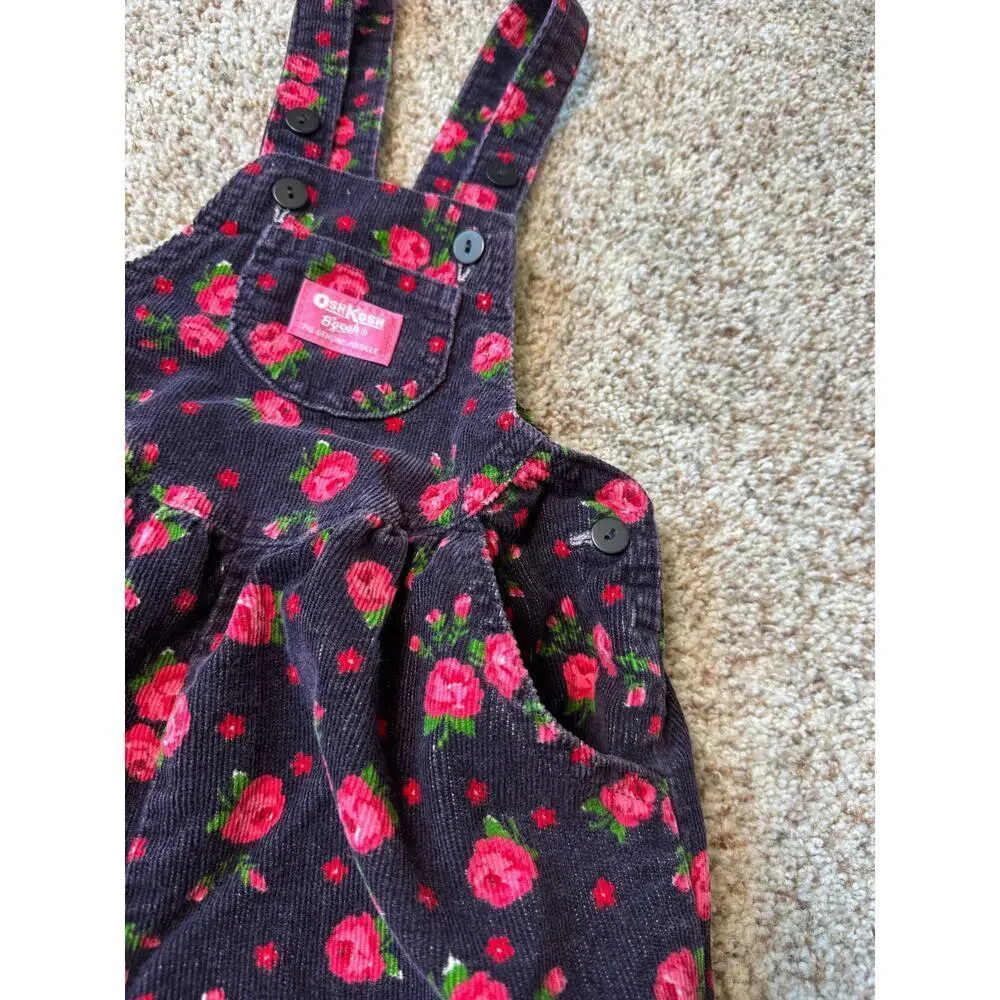 OshKosh B'gosh Girls Corduroy Overalls size 5, Vintage 90's